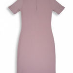 Forever 21 Ribbed Mock Neck Zip Front Short Sleeve Midi Dress Mauve Size Medium Photo 0