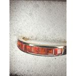 GORGEOUS!! Crimson Fire Opal Ring And Necklace Set Ring Size 10 Sterling Silver Photo 3