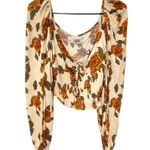 Urban Outfitters  Size Medium Floral Tie Front Old Soul Smocked Top Photo 1