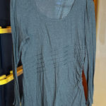 Worth New York Olive Green Rolled Raw Hems Long Sleeve Top Size XL Photo 0