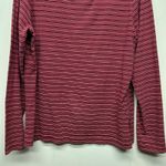 Wool Rich Striped Red Turtleneck Women's Long Sleeve Top Size Large Stretch Photo 3