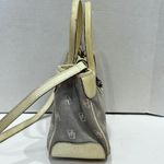 Dooney & Bourke  Monogram Canvas Leather Trim Satchel Bag Cream Beige Pink Liner Photo 4