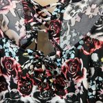 Hot Topic skulls and roses pinup keyhole back mini dress, stretchy, black,SM Photo 7