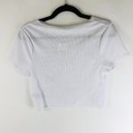 Cotton On  Womens Crop Top Ribbed Knit Lace Trim V Neck White Size L Photo 1