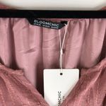 Bloomchic Solid Striped Notched Ties Up Pocket Flutter Maxi Dress Pink 18 Photo 12