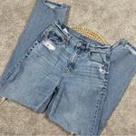 American Eagle Strigid Ripped Highest Waist Rise Baggy Straight Jeans 0 Short Photo 2