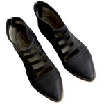 Free People  Leather Emma Cut-Out Booties Black Size Photo 3