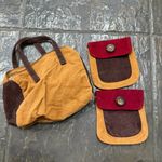 Vintage Corduroy Minj Tote + Matching Pouches Women's Bag Set Boho Cottagecore Brown Photo 1