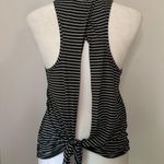 Lululemon All Tied Up dark gray & white striped open tie-back tank top Photo 2