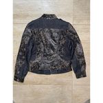 H & D collection distressed Denim cotton and leather women Moto‎ jacket Sz M Black Size M Photo 8