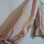 ZARA Pink Tie Dye Puff Sleeve Button-Up Women's Blouse Crop Top Size Small Photo 4