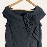 Cartise Black Rosette Tiered Cocktail Sheath Knee Length Dress Size 10 Photo 1