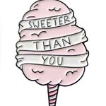 “Sweeter Than You” Cotton Candy Enamel Pin Pink Photo 3