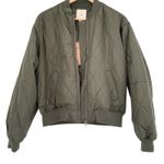 Thread & Supply Olive Green Quilted Bomber Jacket Women Size Extra Small NEW XS Photo 0