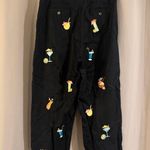 Saint Tropez West Saint Tropez Black Pants with Colorful Cocktail Embroidery Photo 1