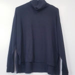 Aritzia Wilfred Free Black Knit Turtle Neck Pullover Sweater Side Slits Photo 0