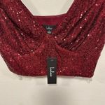Lulu’s! Burgundy Sequin Crop Top dress tank top size small! Red Photo 4