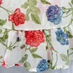 Peach Love California Sheer Floral Ruffle Hem Long Sleeve Tie Front Shrug Small Photo 9