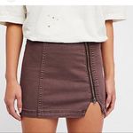 Free People  Black Zip Up Denim Pencil  Mini Skirt Photo 0