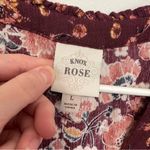 Knox Rose Floral Print Long Sleeve V-Neck Button Down Shift Midi Dress Burgundy Photo 7