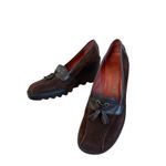 Donald Pliner Donald J Pliner Baco Brown Suede Wedge Loafers 9M Italy Dark Academia Preppy EUC Photo 3