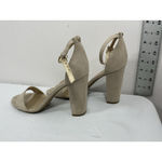 Guess Womans  Open Toe Sandals 10 M Beige Ankle Strap Block Heel Round Toe Photo 3