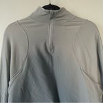 Zella  Light Gray Ribbed Quarter-Zip Pullover Photo 1