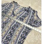 Loft  Mini Dress Women's XL Multicolor Swing Tiered Half Sleeve Split V-Neck Photo 7