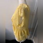 ZARA Yellow Polka Dot Ruffle Lace Short Sleeve Blouse S Dopamine Balletcore Twee Photo 5