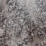 Alex Evenings  Gray‎ Lace Sequins Rosette Mesh Illusion Flare Party Dress Size 8 Photo 3