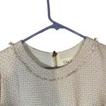 Eliza J  Cream Short Sleeve Fringe Detail Formal Sheath Dress Women Sz 8 Photo 6