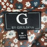 G by Giuliana Blouse Womens M Brown Floral Tie Front Boho Cottagecore Fall Size M Photo 3
