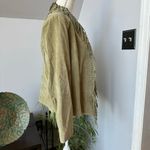Dialogue Womens Sage Pastel Green Genuine Leather Short Suede Jacket Fringe Western Large Photo 6