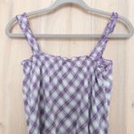 Mudd Y2K  Womens Top Size M Purple Plaid Smocked Peplum Indie Boho Retro Casual Photo 5