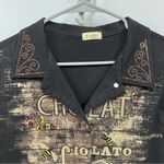 Vintage Cactus M Black Brown Chocolat theme rhinestone button down Jean Jacket Size M Photo 7