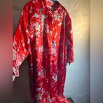 Pajama 2pc set, amazing red floral robe & gown set. Mandarin collar w pink trim Size undefined Photo 9