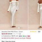 FashioNova Satin White Long Sleeve Dress Photo 2