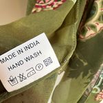 Blue Uno Green Floral Scarf Made in India Boho Photo 2