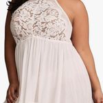 Flatterme Plus Size Halter Floral Lace High Neck Chemise Slip Dress Photo 0