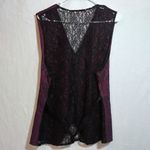 Steampunk Vampire Floral Burgundy Vest Button Front Lace Size L Red Size L Photo 6