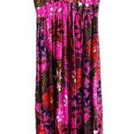 Vintage Whimsical Artsy Coquette Women's fuschia sleeveless Vneck Maxi Pink Photo 0
