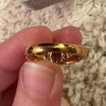 Vintage New Avon Gold Tone Faux Blue Topaz Ring 8 Photo 4