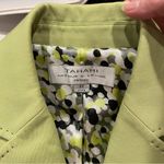 Tahari Cute creamy avocado silky spotted liner snap front blazer belt loops Photo 4