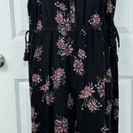 SONOMA Goods For Life Black Floral Print Sleeveless Jumpsuit Wide Leg XL Photo 0