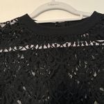 Banana Republic Black All Over Lace Back Button Down Crewneck Blouse Size XSmall Photo 2