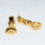 Source Unknown Rare VintageTextured Gold Tone1.5" Dangle/Drop Post Earrings Photo 1