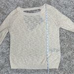 Forever 21 Keyhole Open Back Long Sleeve Sheer Knit Sweater in Cream Tan Small Photo 7