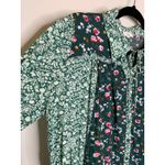 easel Boho Green Floral Bell Sleeve Flowy Blouse Naturecore Sz Large Photo 7