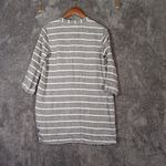 Garnet Hill  Linen Tunic Dress Gray N White Raw Hem Womens Small Photo 2