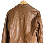 Hutch Anthropologie Brown Vegan Faux Leather Peak Lapel Blazer Jacket Size M Photo 5